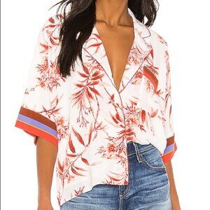 New NWT Joie Bayley Floral Button Down Shirt, Kimono Sleeve, Porcelain, Size S